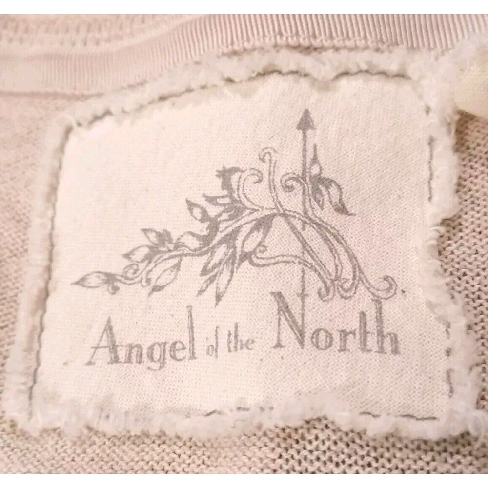 Angel of The North Beige Med Anthropology Knit Sweater With Lace Accent - Picture 6 of 8
